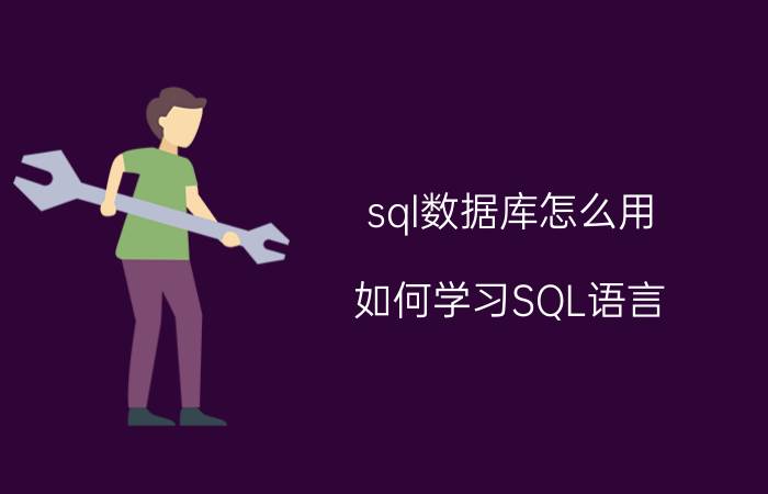 sql数据库怎么用 如何学习SQL语言？